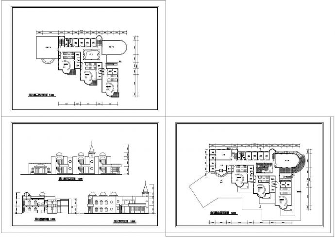 某六班幼儿园二层教学楼设计cad建筑方案图（甲级院设计）_图1