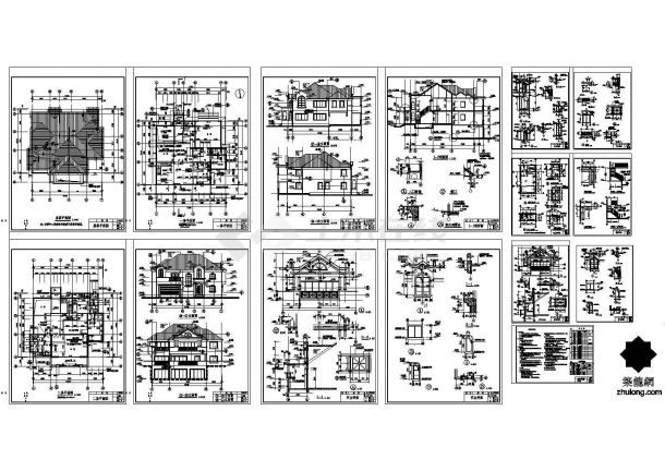 上海郊区某地自建美式风格别墅全套建筑施工图-图一