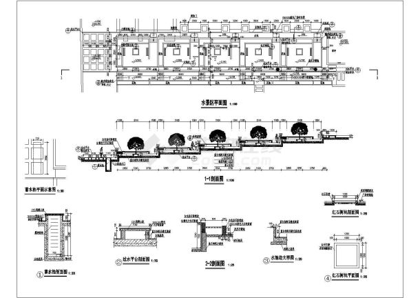 某水景区规划设计cad建筑施工详图-图一