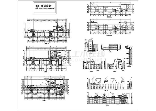 无锡3层幼儿园综合楼建筑设计施工cad图纸，共八张-图二