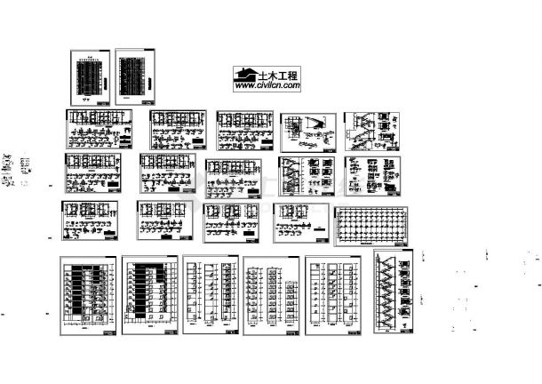 临海城市某办公大厦cad结构施工工程图纸(含地下室顶板配筋平面图)-图一