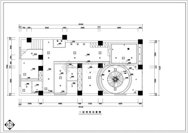 梅河口市某美容院全套室内装修设计CAD图纸-图二
