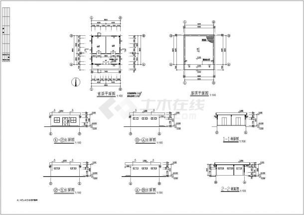 广州某地四层医院后勤仓库全套建筑施工设计cad图-图一