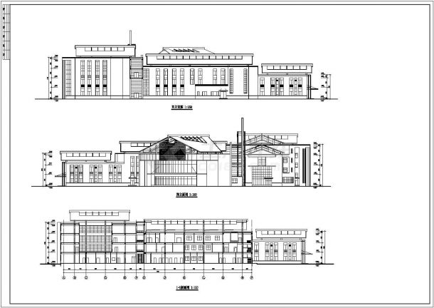 湖北省荆州市某二甲医院门诊综合楼整体施工设计CAD图纸-图一