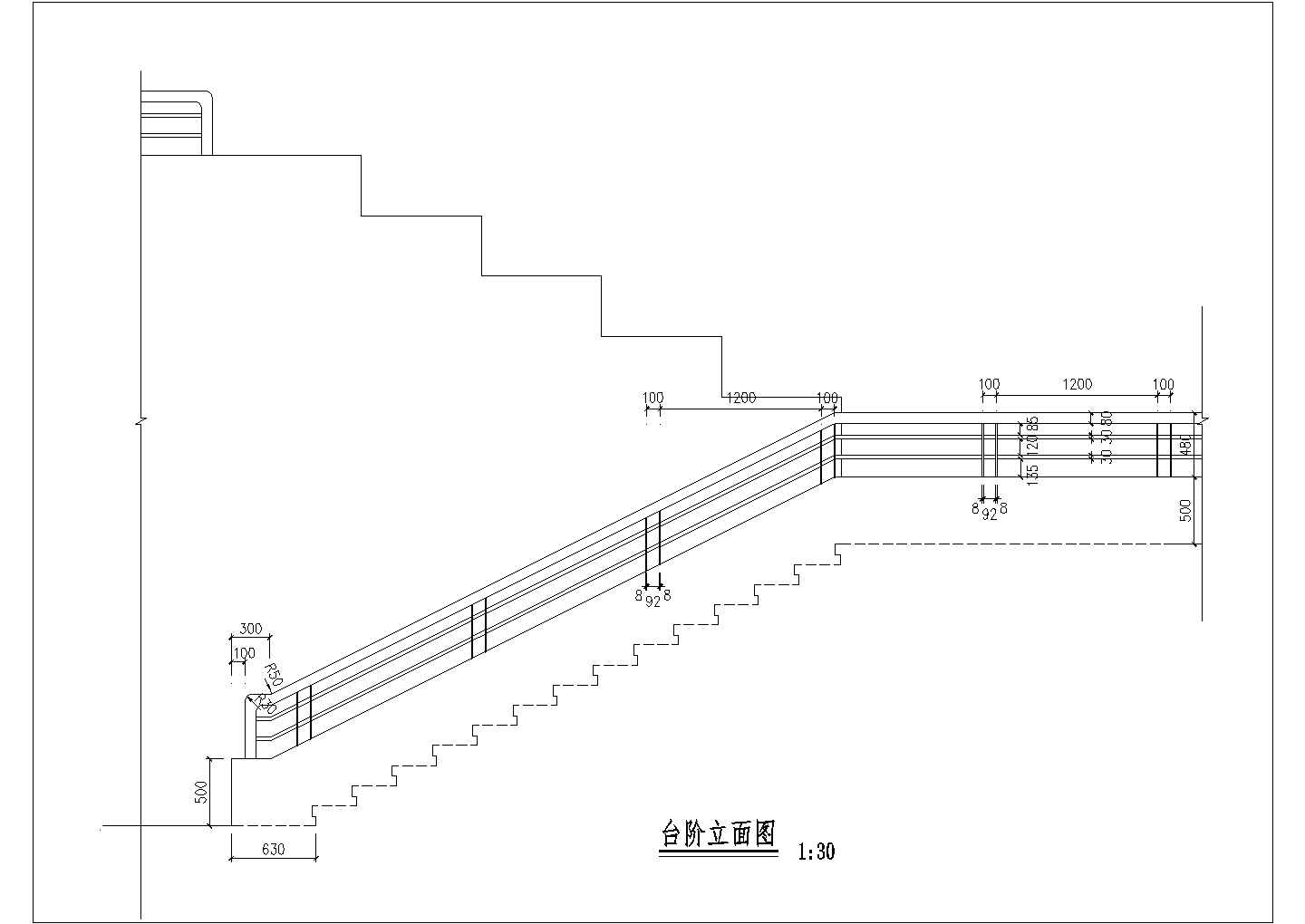 某景观台阶规划设计cad建筑施工详图