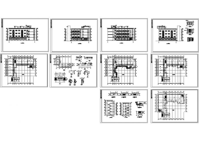 某理工学校四层框架结构教学楼设计cad全套建筑施工图纸（标注详细）_图1