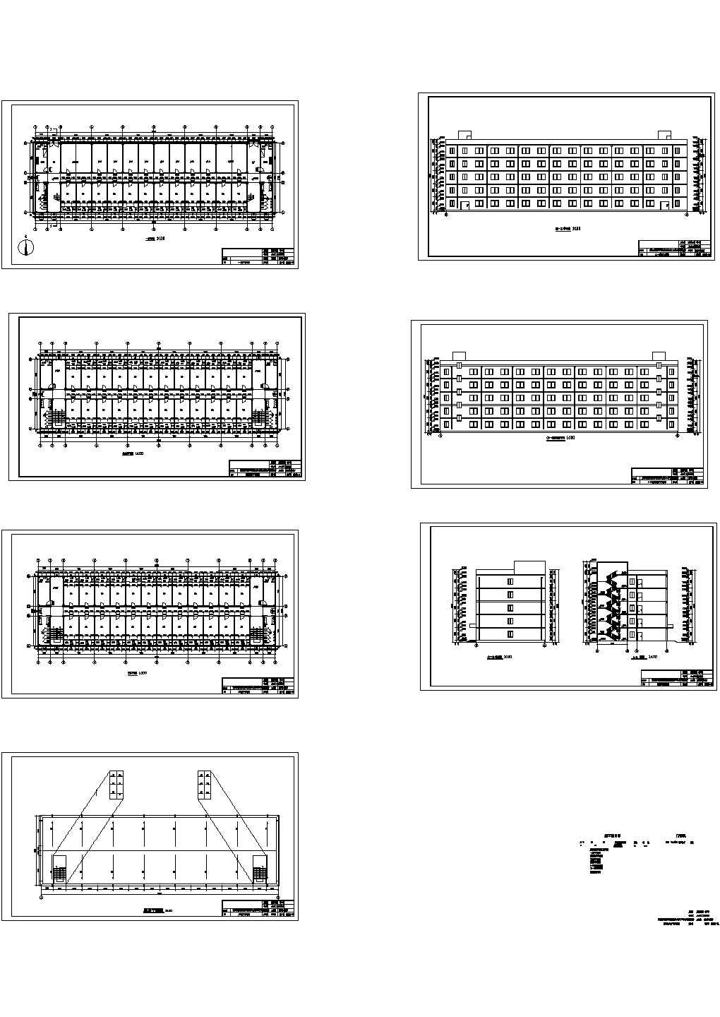 河南某五层框架结构公寓楼建筑施工设计CAD全套图纸