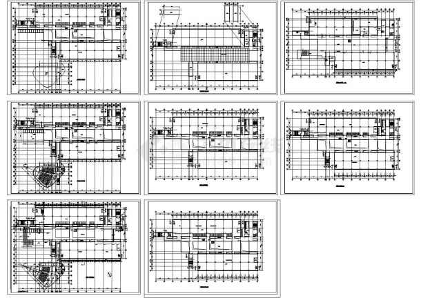 某大学六层砖混结构图书馆设计cad平面建筑方案图（甲级院设计）-图一
