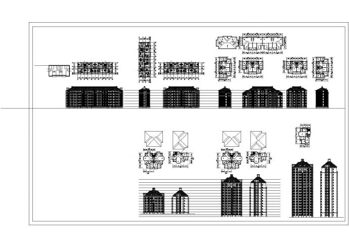 某地高层住宅全套建筑外立面及平层CAD施工设计图_图1