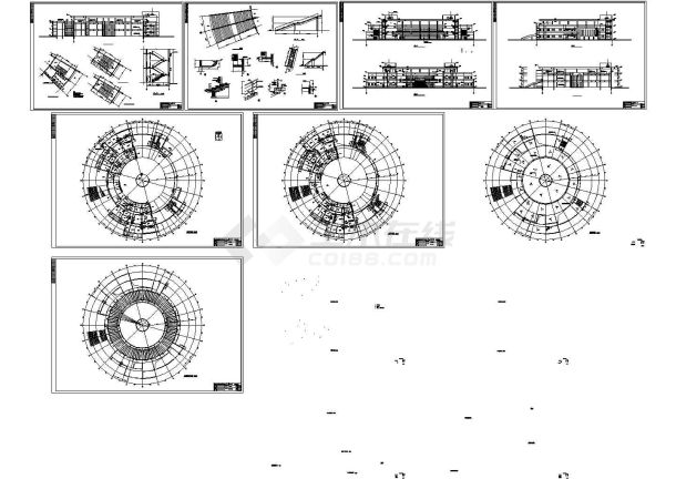 【苏州】某大学城大型大型食堂建筑施工设计cad图纸-图一