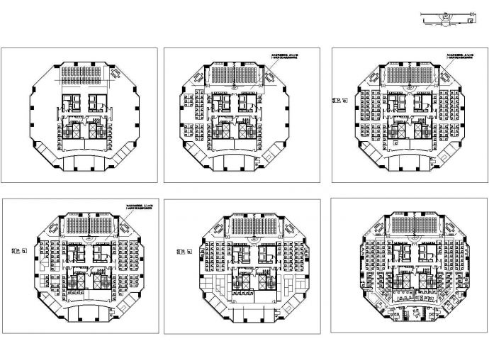 办公楼设计_某地多层办公楼超大办公室全套施工CAD平面图_图1