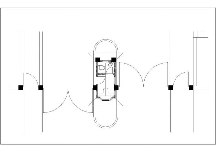 某一层砖混结构公共厕所设计cad全套建施图（英文标注）_图1