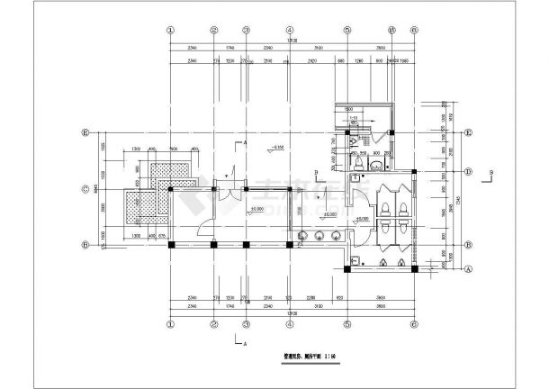 某景观公共厕所（含管理房）设计cad全套建筑施工图（含设计说明）-图二