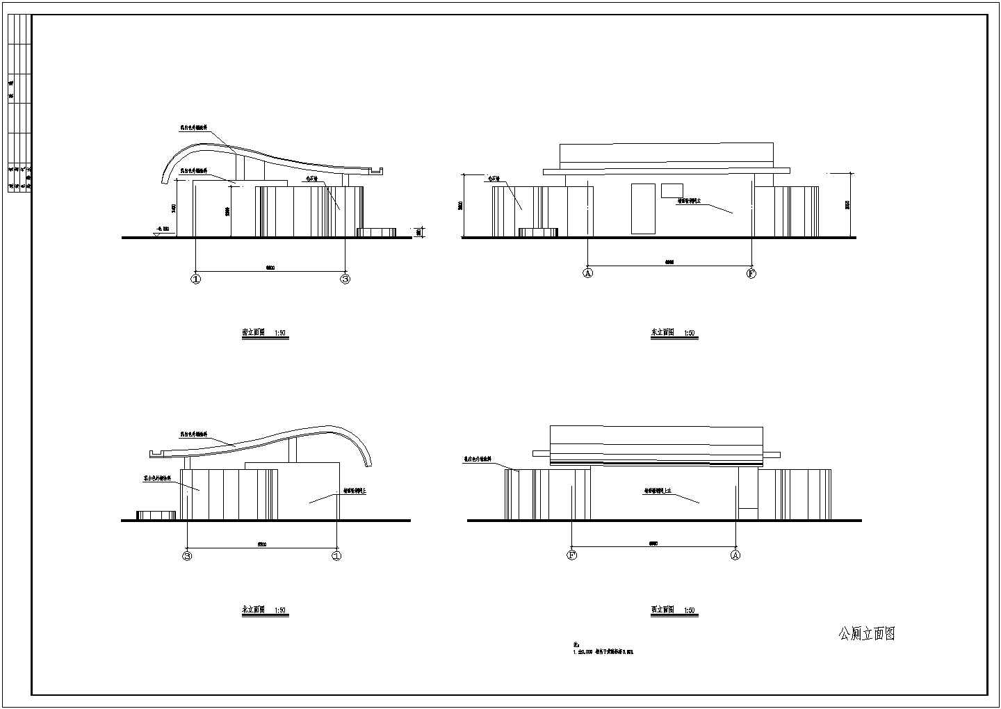 某一层框架结构公厕设计cad详细建筑施工图