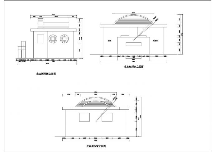 某生态厕所设计cad详细建筑施工图_图1