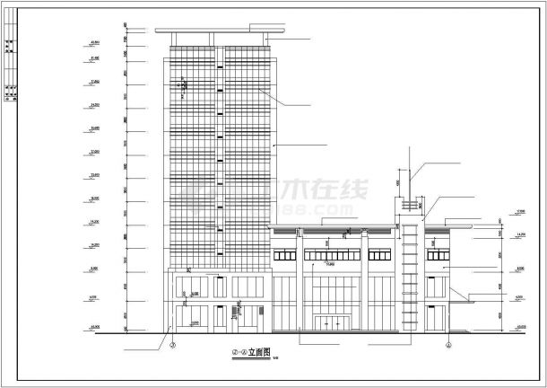 武汉某学校1.2万平米11层框架结构学生公寓楼建筑设计CAD图纸-图二