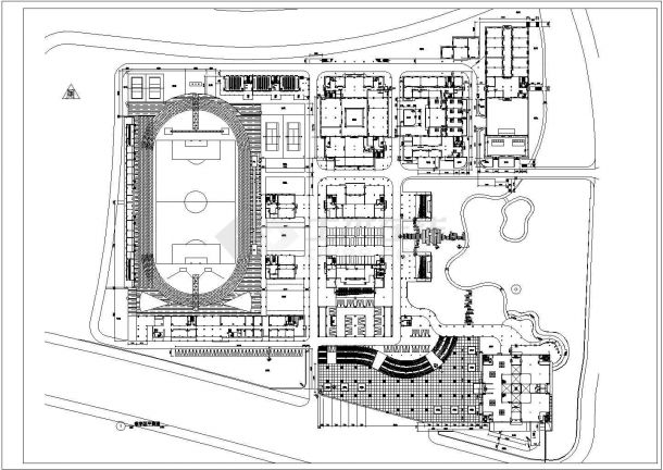 广州美术学院新校区总平面规划设计CAD图纸（占地8万平米）-图一