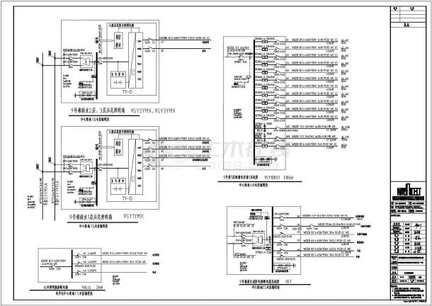 某三层商业楼配电设计cad全套电气施工图（含弱电设计，含消防设计）-图一