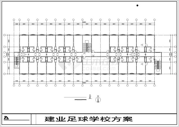 郑州市某足球培训学校全套建筑平面设计CAD图纸（含总图）-图一