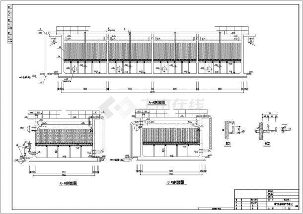 BAF曝气生物滤池池工艺CAD图纸-图二