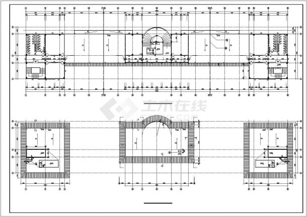 南京市某高校1.2万平米7层钢混框架结构教学综合楼建筑设计CAD图纸-图二