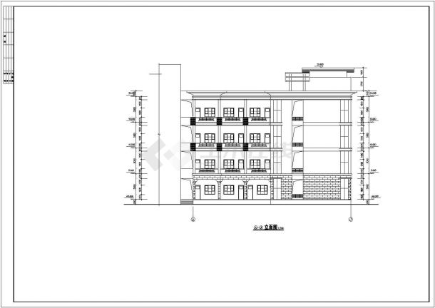 济南市某实验中学4层砖混结构教学楼建筑设计CAD图纸-图一