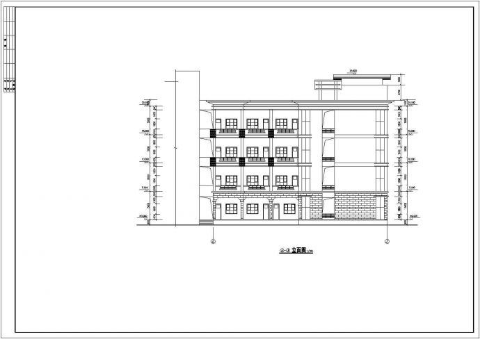济南市某实验中学4层砖混结构教学楼建筑设计CAD图纸_图1