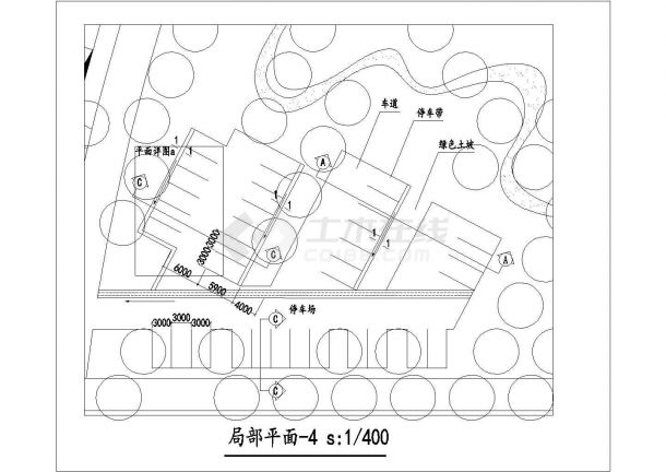某停车场规划设计cad施工详图-图二