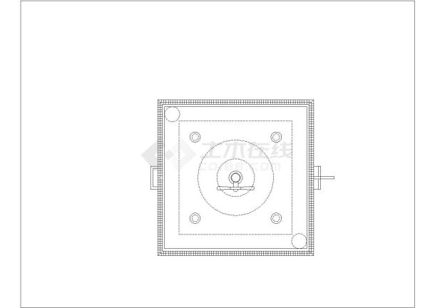 某喷泉水闸开关设计cad建筑施工详图-图二