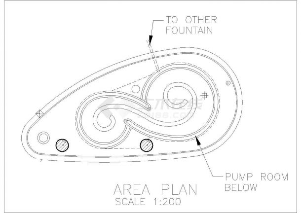 某游泳池规划设计cad建筑施工详图（英文标注）-图一