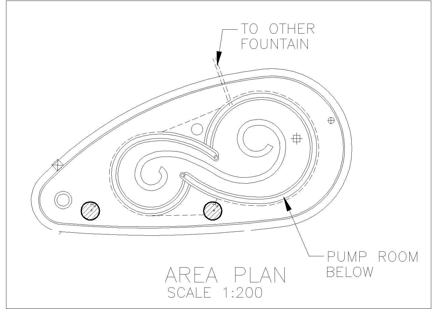 某游泳池规划设计cad建筑施工详图（英文标注）