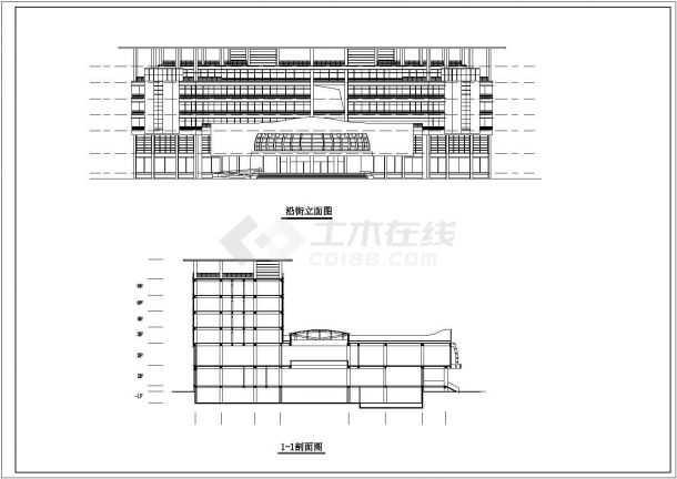 丽水市某街道6层砖混结构星级宾馆建筑设计CAD图纸（含机房层和总图）-图一