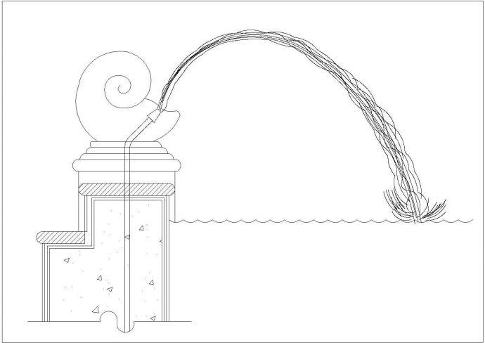 某喷水雕塑设计cad建筑施工详图_图1