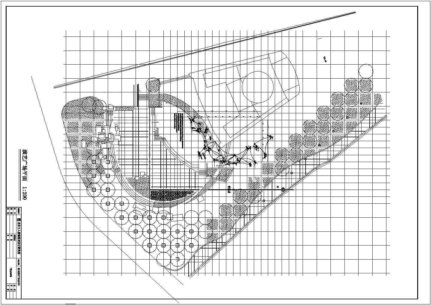 某演艺广场景观规划设计cad总平面 施工图