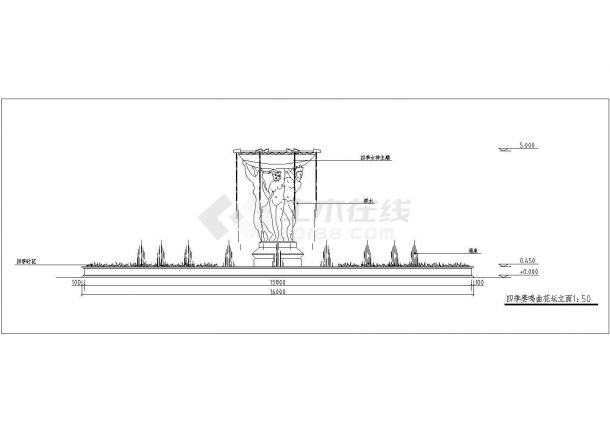 四季奏鸣曲艺术景观花坛设计cad建筑施工详图-图二