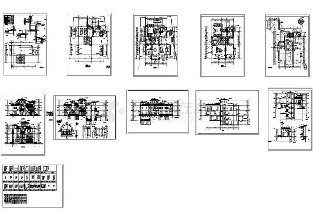 深圳某经典独立别墅建筑施工CAD全套图纸-图一