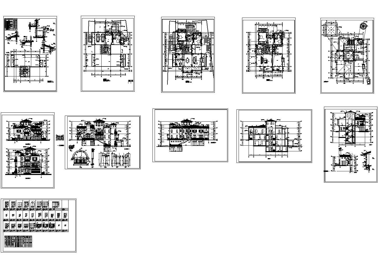 深圳某经典独立别墅建筑施工CAD全套图纸
