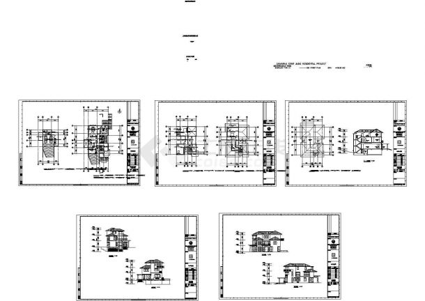 某地中海风格别墅建筑施工设计CAD全套图纸-图一