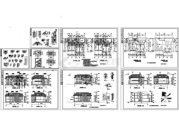 某私人小区别墅式疗养房建筑设计CAD全套图纸-图一