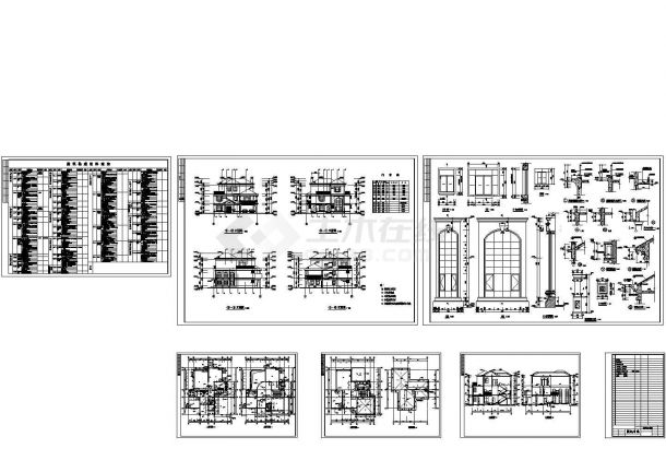 某高档小区独栋别墅建筑施工CAD全套图纸-图一