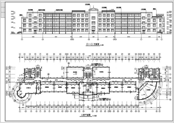 渭南师范学院5200平米4层框架结构艺术教学楼全套建筑设计CAD图纸_图1