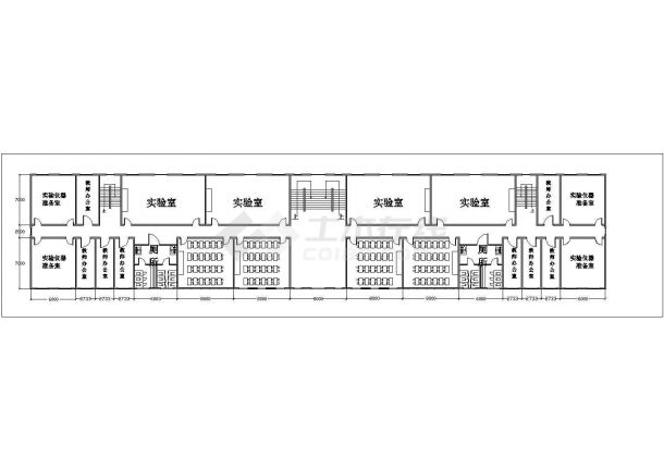 长春科技大学3800平米3层框架结构教学楼全套建筑设计CAD图纸-图二