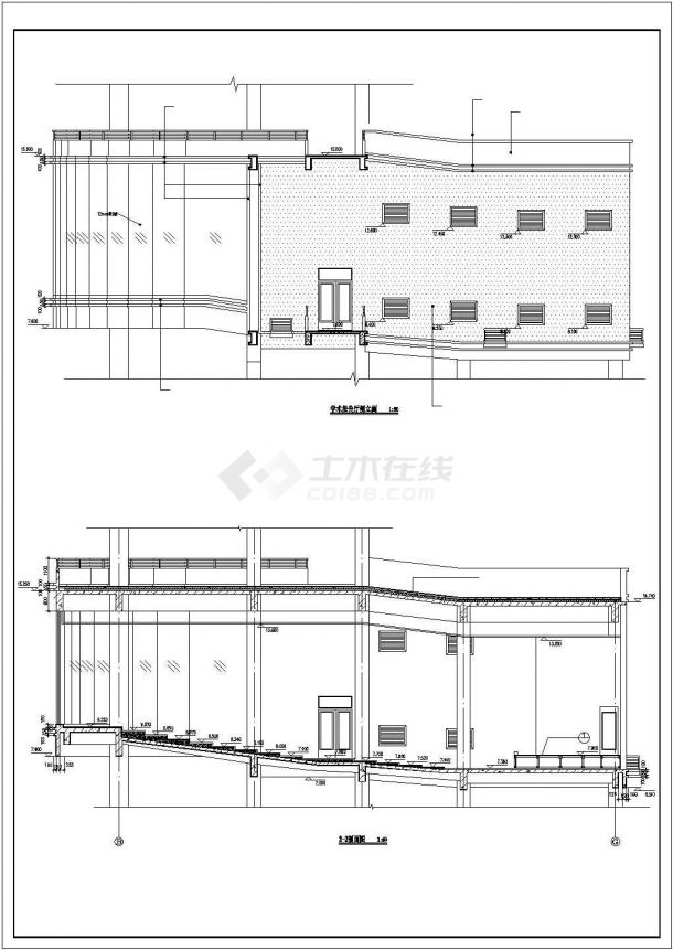 北京某学校1.3万平米5层框架结构教学综合楼建筑设计CAD图纸（含总图）-图一