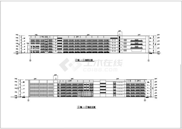 长沙商贸学院4500平米5层框架结构教学综合楼建筑设计CAD图纸-图一