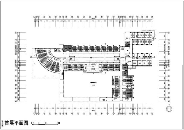 长沙商贸学院4500平米5层框架结构教学综合楼建筑设计CAD图纸-图二
