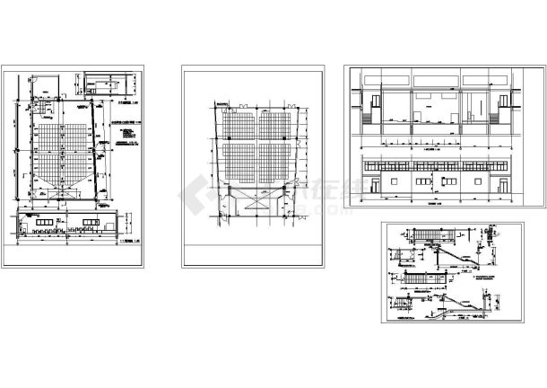 某中学规划设计cad全套建筑施工图（含教学楼、多功能厅及操场设计，含总平面图）-图二