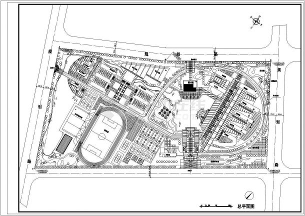 台州理工大学新校区总平面规划设计CAD图纸（占地10万平米）-图二