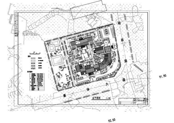 某赣东北风格中医院规划建筑设计方案cad图纸（扩初）-图二