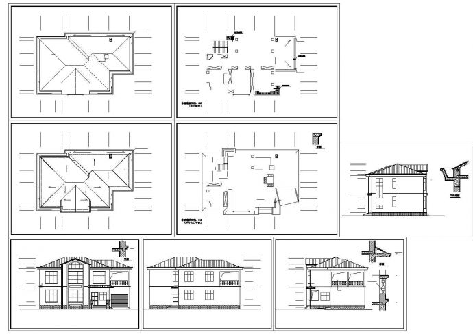 某二层简约风格农村别墅全套建筑施工设计方案cad图纸_图1
