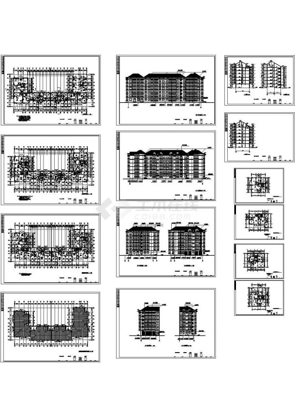 【江西】某商业区多层住宅全套建筑施工设计CAD图纸-图一